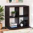 Pemberly Row Four Cubby Storage Cabinet with Open Back in Espresso Finish