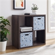 Pemberly Row Four Cubby Storage Cabinet with Open Back in Espresso Finish
