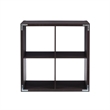 Pemberly Row Four Cubby Storage Cabinet with Open Back in Espresso Finish