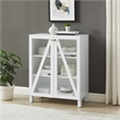 Pemberly Row Stackable Storage Pantry MDF Wood and Glass Doors in White