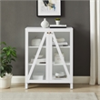 Pemberly Row Stackable Storage Pantry MDF Wood and Glass Doors in White