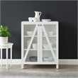 Pemberly Row Stackable Storage Pantry MDF Wood and Glass Doors in White