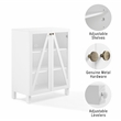 Pemberly Row Stackable Storage Pantry MDF Wood and Glass Doors in White