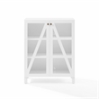 Pemberly Row Stackable Storage Pantry MDF Wood and Glass Doors in White