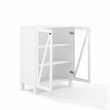 Pemberly Row Stackable Storage Pantry MDF Wood and Glass Doors in White