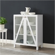 Pemberly Row Stackable Storage Pantry MDF Wood and Glass Doors in White