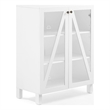 Pemberly Row Stackable Storage Pantry MDF Wood and Glass Doors in White