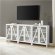 Pemberly Row 3-Piece MDF Wood Media Storage Cabinet Set in White