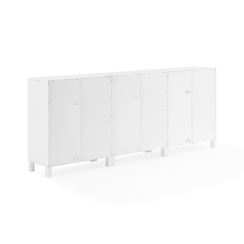 Pemberly Row 3-Piece MDF Wood Media Storage Cabinet Set in White
