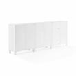 Pemberly Row 3-Piece MDF Wood Media Storage Cabinet Set in White