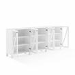 Pemberly Row 3-Piece MDF Wood Media Storage Cabinet Set in White