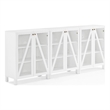 Pemberly Row 3-Piece MDF Wood Media Storage Cabinet Set in White
