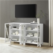 Pemberly Row 2-Piece MDF Wood Media Storage Cabinet Set in White