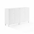 Pemberly Row 2-Piece MDF Wood Media Storage Cabinet Set in White