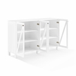 Pemberly Row 2-Piece MDF Wood Media Storage Cabinet Set in White