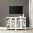 Pemberly Row 2-Piece MDF Wood Media Storage Cabinet Set in White