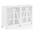 Pemberly Row 2-Piece MDF Wood Media Storage Cabinet Set in White