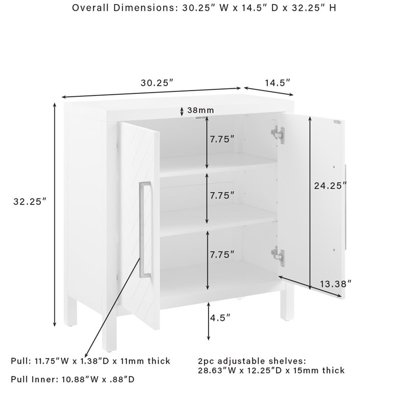 Pemberly Row 2-Door Modern Wood Accent Cabinet in Dark Brown