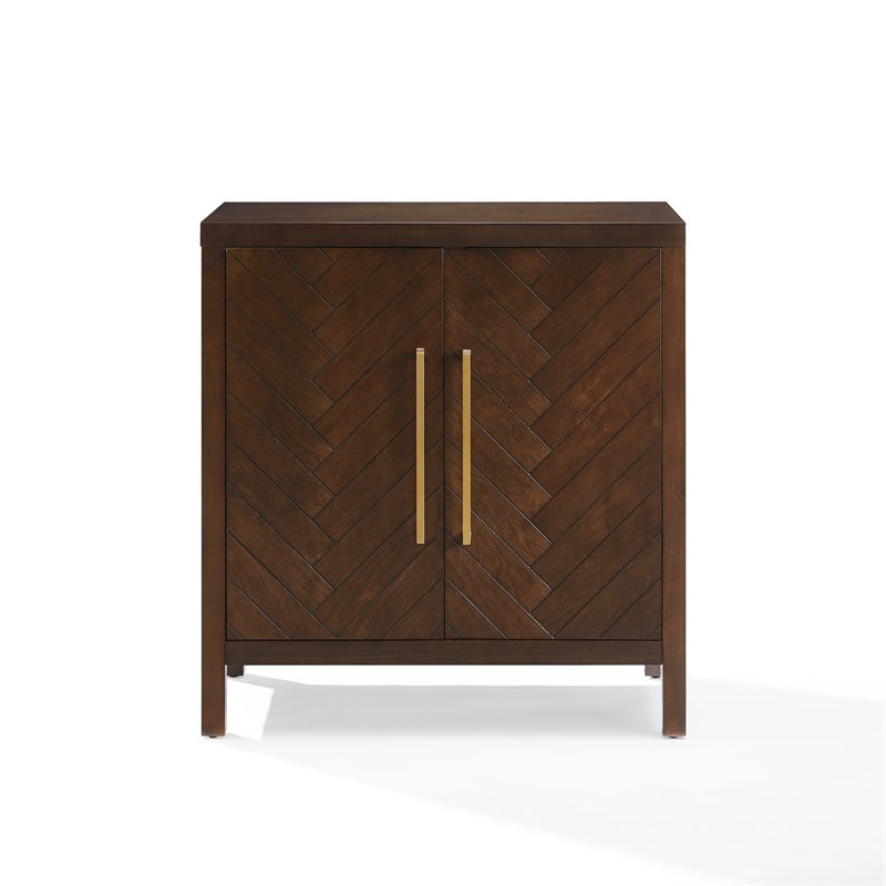 Pemberly Row 2-Door Modern Wood Accent Cabinet in Dark Brown