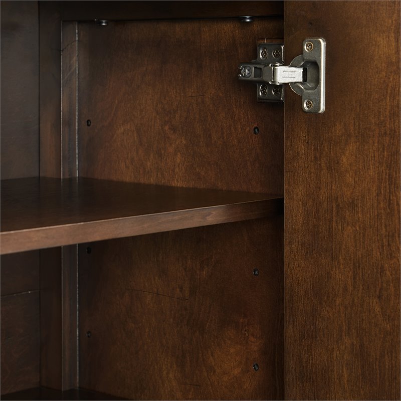 Pemberly Row 2-Door Modern Wood Accent Cabinet in Dark Brown