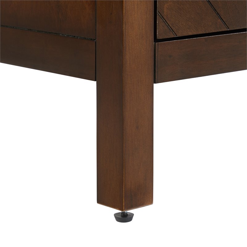 Pemberly Row 2-Door Modern Wood Accent Cabinet in Dark Brown