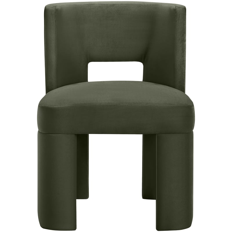 Pemberly Row Green Velvet Performance Fabric Dining Chair (Set of 2)