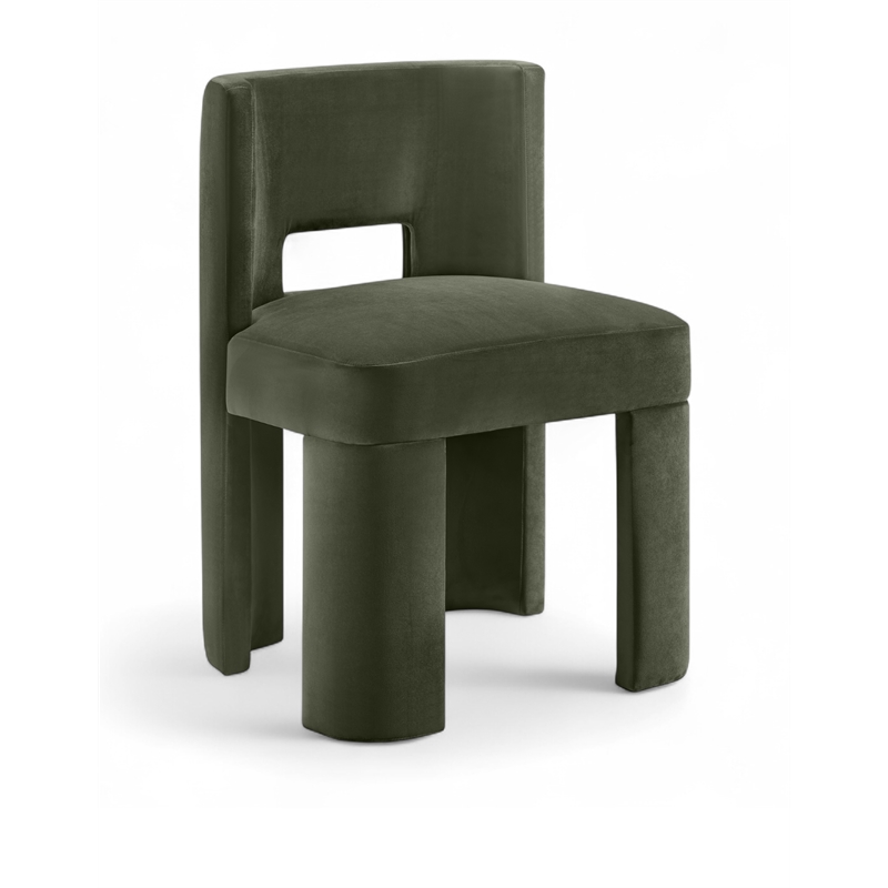 Pemberly Row Green Velvet Performance Fabric Dining Chair (Set of 2)