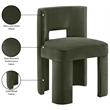 Pemberly Row Green Velvet Performance Fabric Dining Chair (Set of 2)