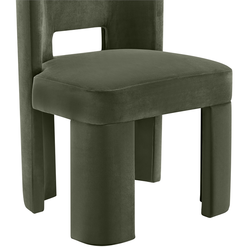 Pemberly Row Green Velvet Performance Fabric Dining Chair (Set of 2)