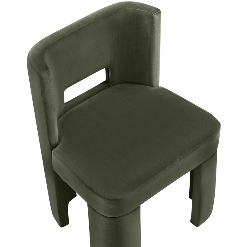Pemberly Row Green Velvet Performance Fabric Dining Chair (Set of 2)