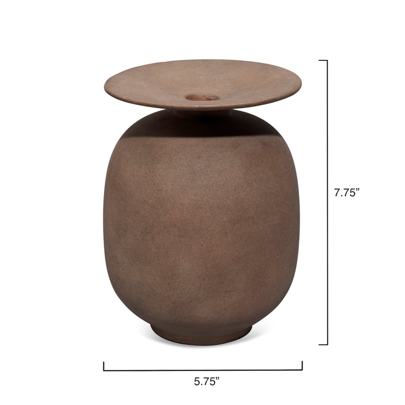 Pemberly Row Highland Decorative Ceramic Vase with Textured Finish in Brown