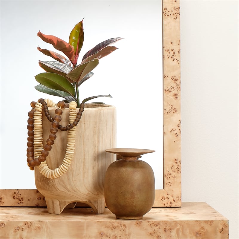 Pemberly Row Highland Decorative Ceramic Vase with Textured Finish in Brown