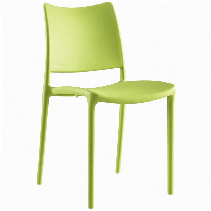 Pemberly Row Plastic Dining Side Chair in Green