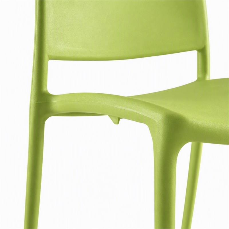 Pemberly Row Plastic Dining Side Chair in Green