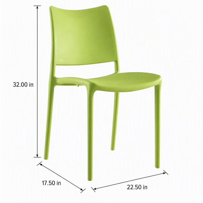 Pemberly Row Plastic Dining Side Chair in Green