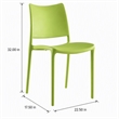 Pemberly Row Plastic Dining Side Chair in Green