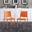 Pemberly Row Polypropylene Plastic Dining Side Chair in Orange Set of 2