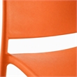 Pemberly Row Polypropylene Plastic Dining Side Chair in Orange Set of 2