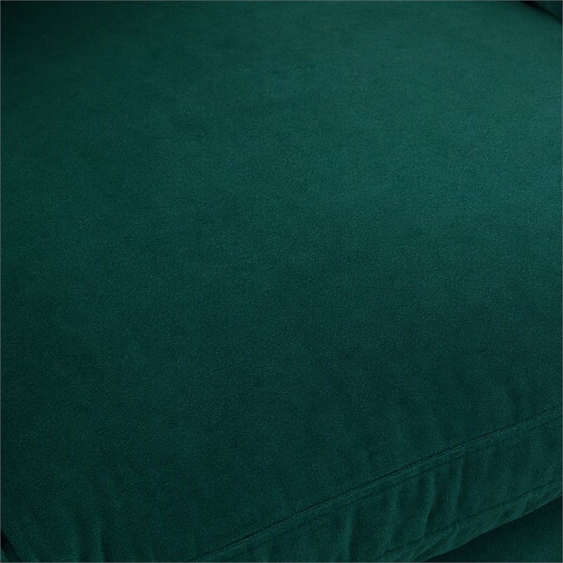 Pemberly Row Velvet Loveseat with Down-Filled Cushions in Green