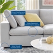 Pemberly Row Down Filled Performance Velvet Loveseat in Light Gray