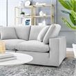 Pemberly Row Down Filled Performance Velvet Loveseat in Light Gray