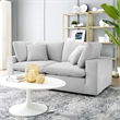 Pemberly Row Down Filled Performance Velvet Loveseat in Light Gray