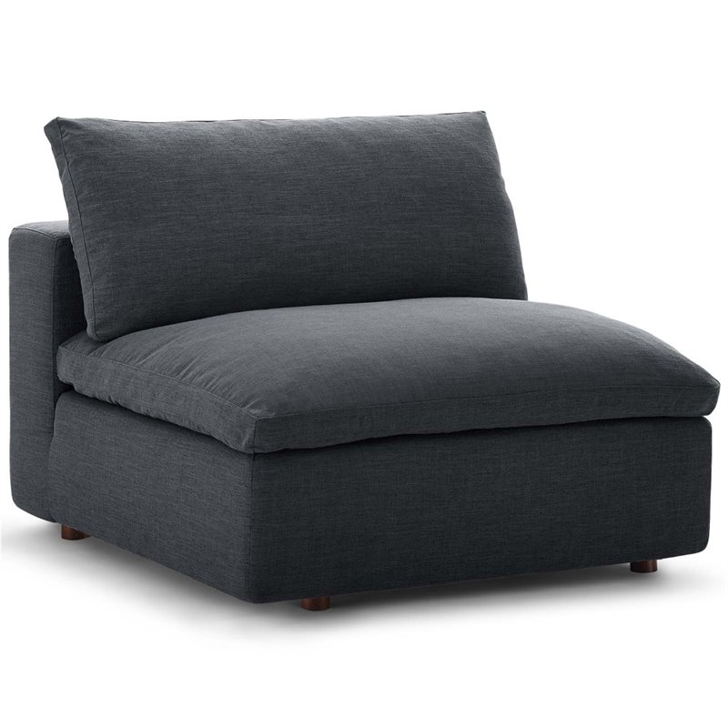 Pemberly Row 6-Piece Gray Polyester Sectional Sofa with Down Cushions