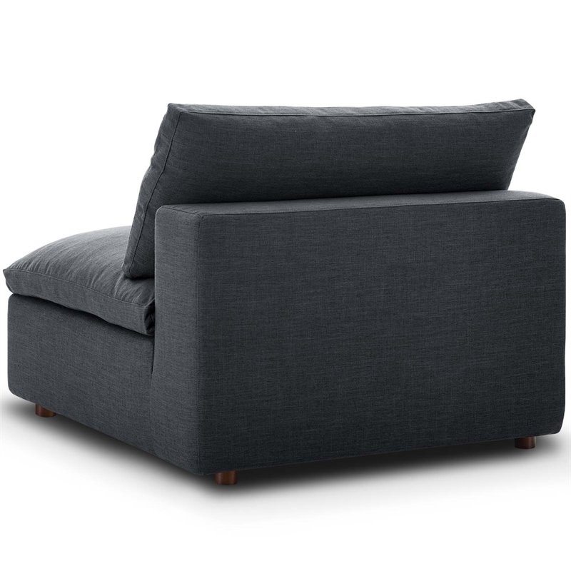 Pemberly Row 6-Piece Gray Polyester Sectional Sofa with Down Cushions
