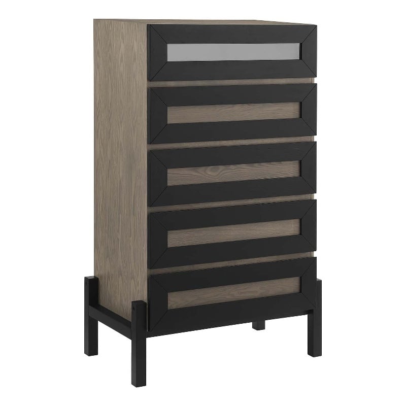 Pemberly Row MDF and Rubberwood Chest with Oak Grain Veneer and 5 Drawers