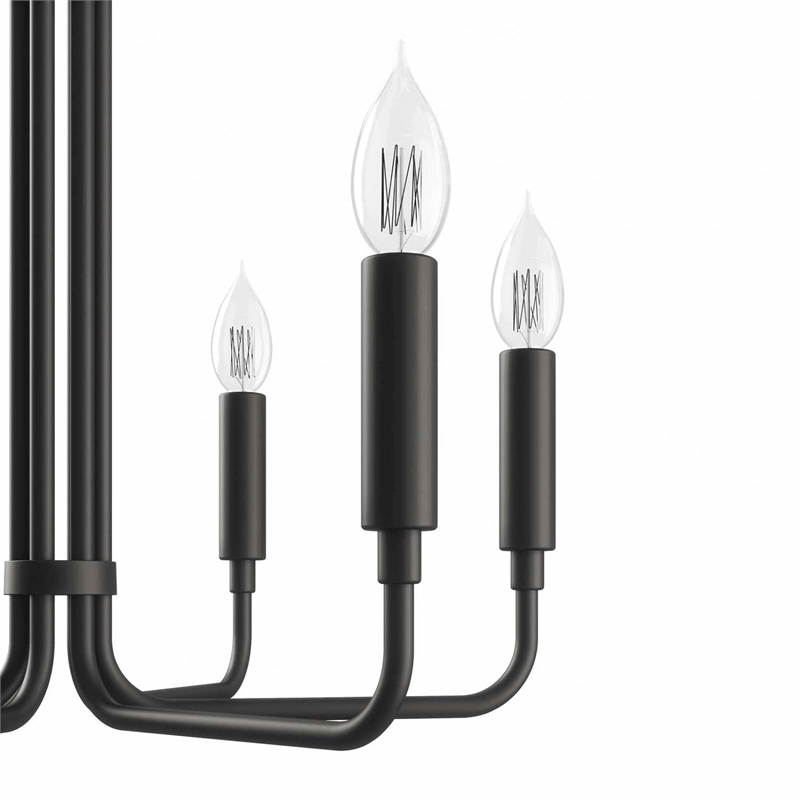 Pemberly Row 6-Light Modern Iron Metal Chandelier in Black Finish
