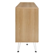 Pemberly Row Oak Wood Grain Laminate Sideboard with Mesh Doors