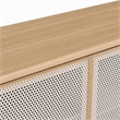 Pemberly Row Oak Wood Grain Laminate Sideboard with Mesh Doors
