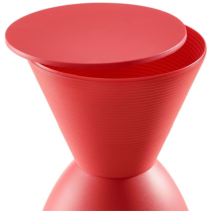 Pemberly Row 17 in Plastic Storage Stool with Red Finish