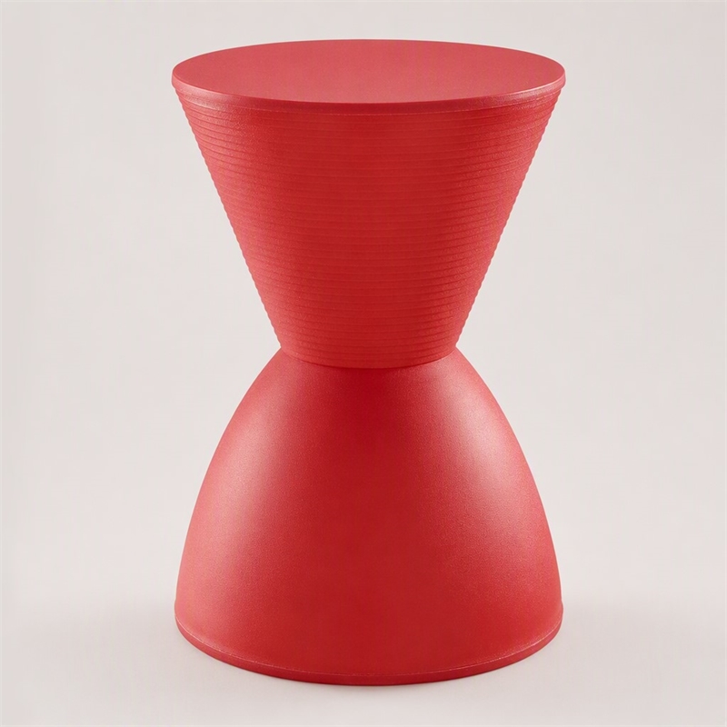 Pemberly Row 17 in Plastic Storage Stool with Red Finish